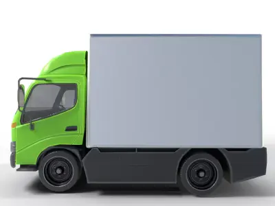 Low Poly Car Hino 300 Truck Low-poly 3D model