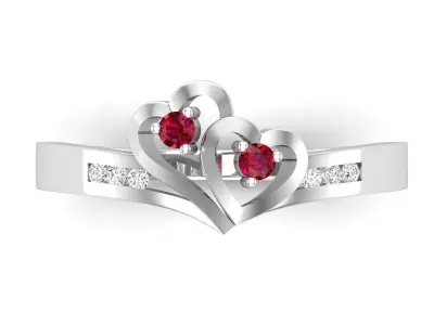 AV 675 Double Heart Ring 3D print model