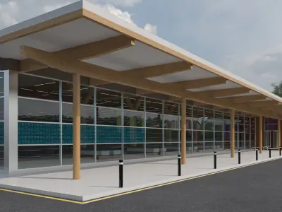 Tesco Supermarket UK Complete 3D model with textures Low-poly 3D model