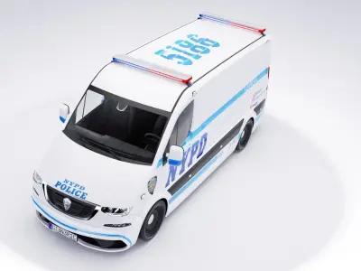 NYPD Police van v32 Low-poly 3D model