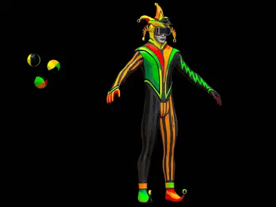 Body of a Stylized Joker Low-poly 3D model