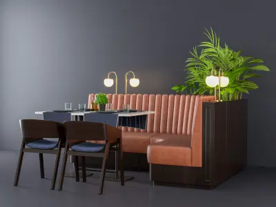 Restaurant seat L type 3D model