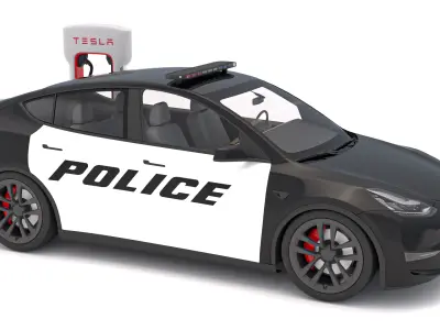Tesla Y Police and Supercharger V3 3D model