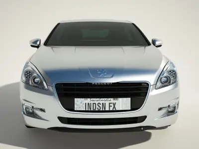 Peugeot 508 free car 3d model low polly Low-poly 3D model