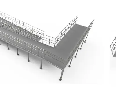 Ramp with railing 3D model