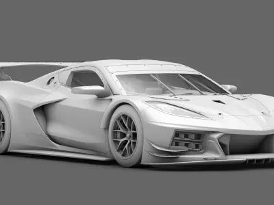 Chevrolet Corvette C8R GT3 GTLM Low-poly 3D model
