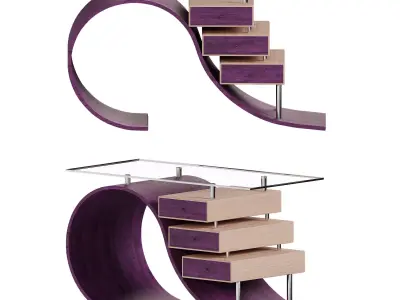 Designer curved table 3D model