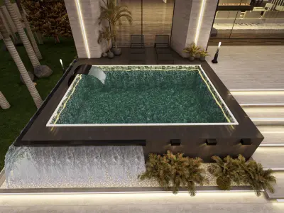 Luxury Modern Villa 3D Model Detailed Interior Exterior Design 3D model