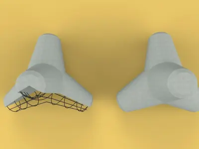 TETRAPOD BREAK WATER SEAWALL ARMOURING AKMON 3D model