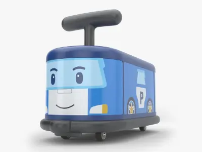 Police Toy Push Car 3D model