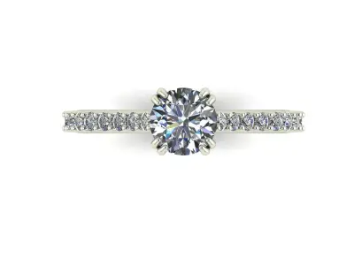 Solitaire Diamond Wedding Ring R1 3D print model