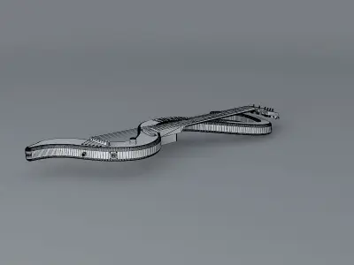 A snake shaped guitar Free 3D model