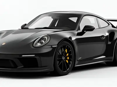 Sleek Black Porsche 911 GT3 Low-poly 3D model