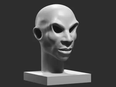 human head modern sculpture 3d print model 97 3D print model