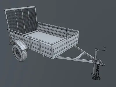 Carry-On Trailer Metal Cart 3D model