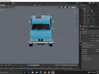 low-poly 3D model car in software Low-poly 3D model