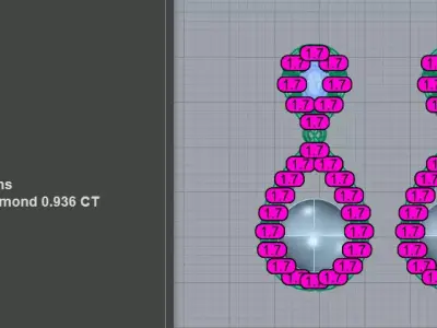 Luxury Pearl Diamond Halo Drop Earrings 3D print model