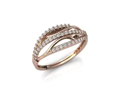 Women Ring Diamond Stone STL 3DM Lightweight Printable 3D print model 9