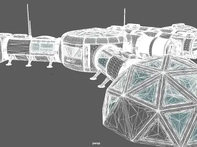Planetary crew cabin Low-poly 3D model