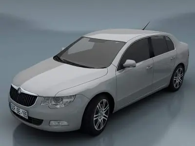 Skoda Superb Low-poly 3D model