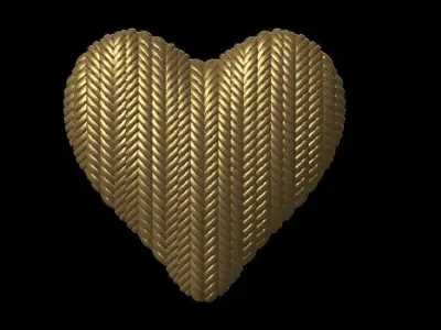 Knitted Heart Box Valentines Day gift 3D print model