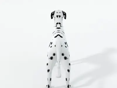 Dalmatian dog Low-poly 3D model