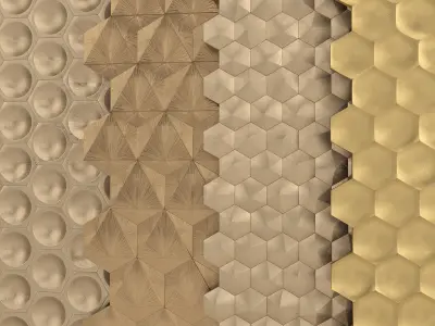 Gold 3d Wall Panel Luxury Collection 3D model
