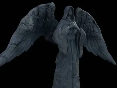 Angel and Devil Sculpture Low-poly 3D model
