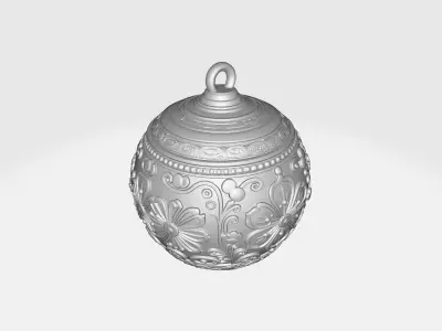 Elegant Ornate Christmas Ornament Decorative Holiday Bauble 3D print model