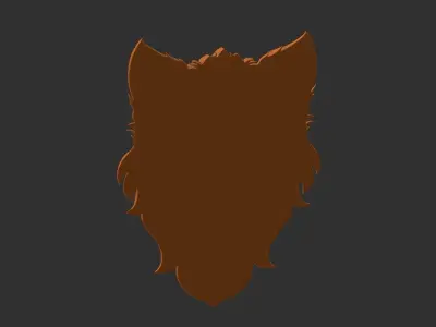 wolf head 3D print model