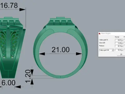 Mens Ring Jewelry 3D print model