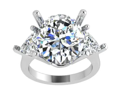3 Stone Basket Setting Ring 4178 3D print model
