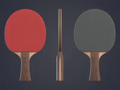 Table Tennis Racket Low-poly 3D model
