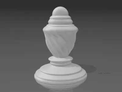 Twist planter finial 3D print model