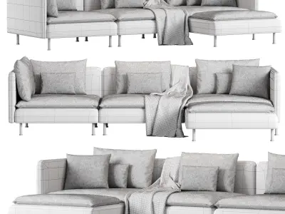  Ikea SODERHAMN section 4 seat 3D model