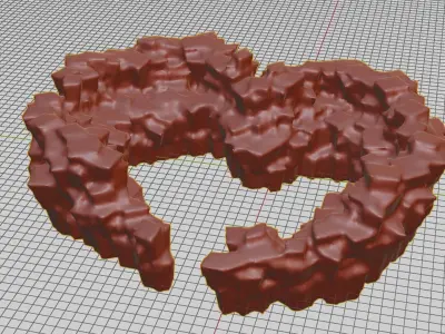 Heart rock terrain fantasy set with two versions 3D print model