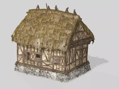 Thatch Hut House For Games and Films 3D Model Low-poly 3D model