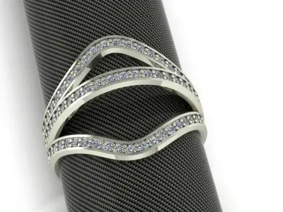 Luxury engagement female ring 3D print model