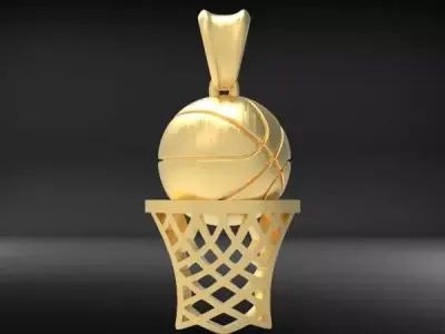 Basketball Net Necklace Pendant Charm Sport Jewelry 3D print model