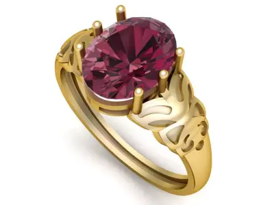 LUXURY ENGAGEMENT RING 3D PRINTABLE MODEL 3D print model