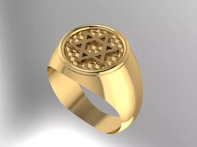 Ring Star Of David Free 3D print model