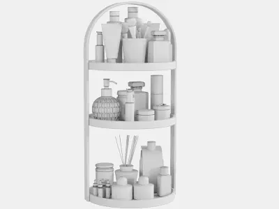 Set of cosmetics perfumes for make-up in the Beauty Salon 3D model