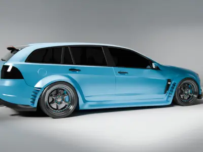 Widebody Wagon  High Poly Concept Car 3D Model 3D model