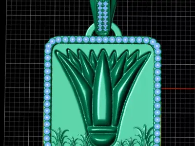 Luxury Gold Square Pendant 3D print model