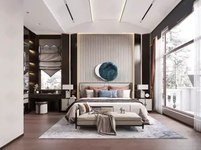 Modern Style Interior Bedroom 3D Scene 567 CORONA 3D model