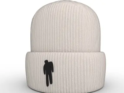 White Billie Eilish Cap  Low-poly 3D model