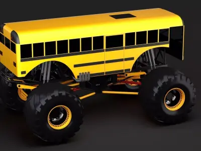 Monster Truck School Bus 3D model