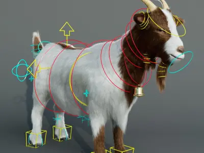 Goat realistic Low-poly 3D model