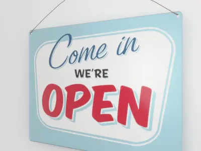 Vintage open sign 3D model