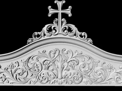 Central decor ornament for furniture 3D model 1073